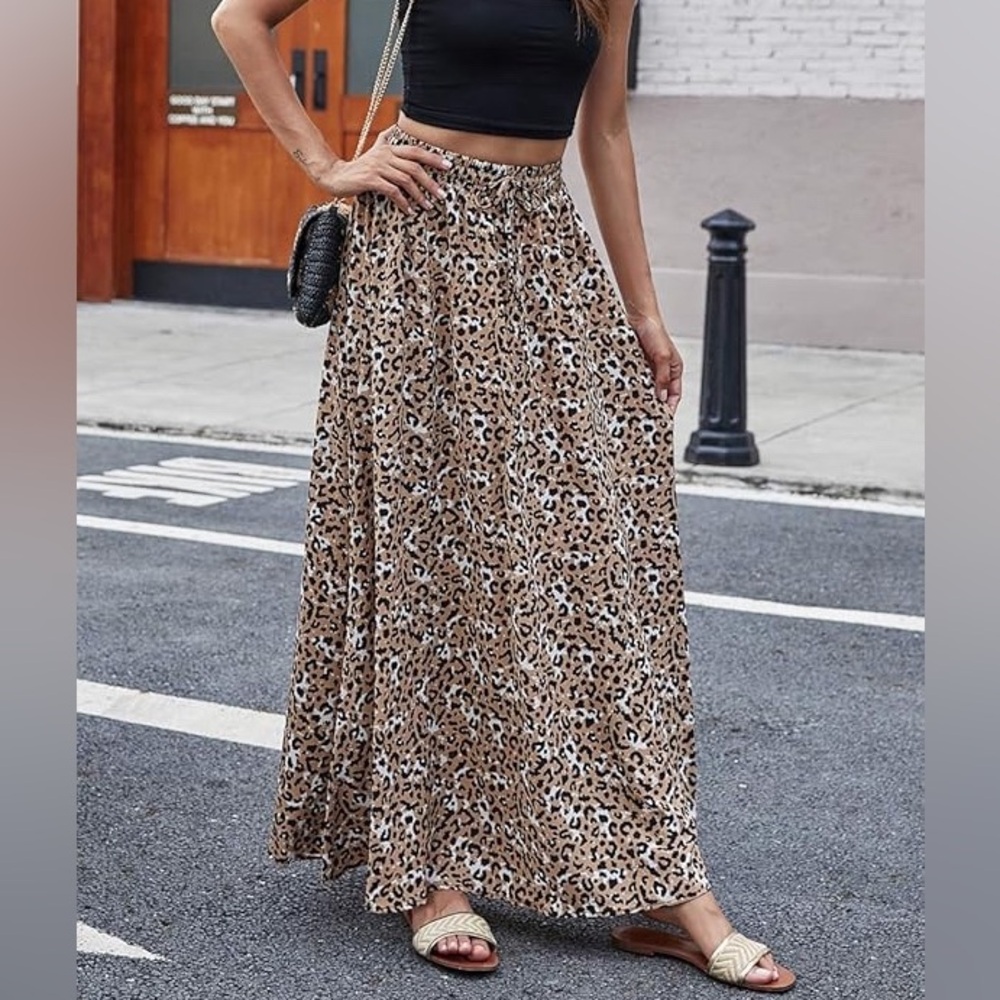 Leopard Print Maxi Skirt